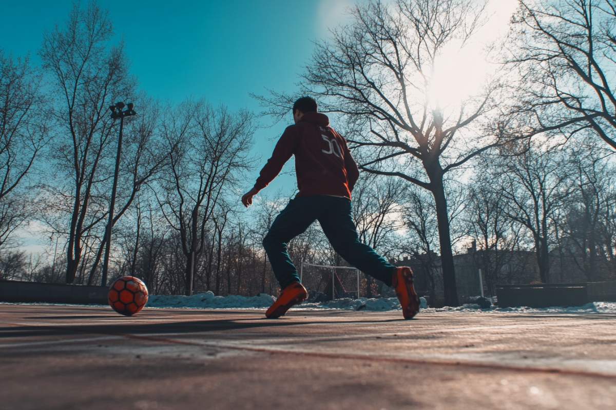 une personne qui joue au foot